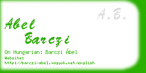 abel barczi business card